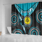 Custom AFL Power NAIDOC Week Shower Curtain Keep The Fire Burning Indigenous Art