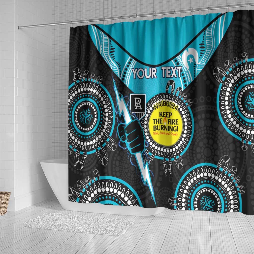 Custom AFL Power NAIDOC Week Shower Curtain Keep The Fire Burning Indigenous Art