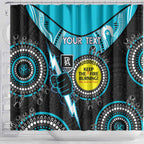 Custom AFL Power NAIDOC Week Shower Curtain Keep The Fire Burning Indigenous Art
