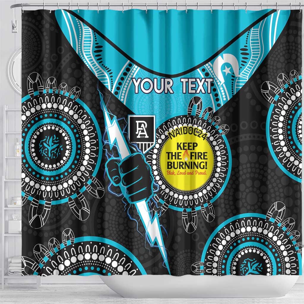 Custom AFL Power NAIDOC Week Shower Curtain Keep The Fire Burning Indigenous Art