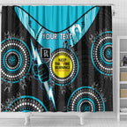 Custom AFL Power NAIDOC Week Shower Curtain Keep The Fire Burning Indigenous Art