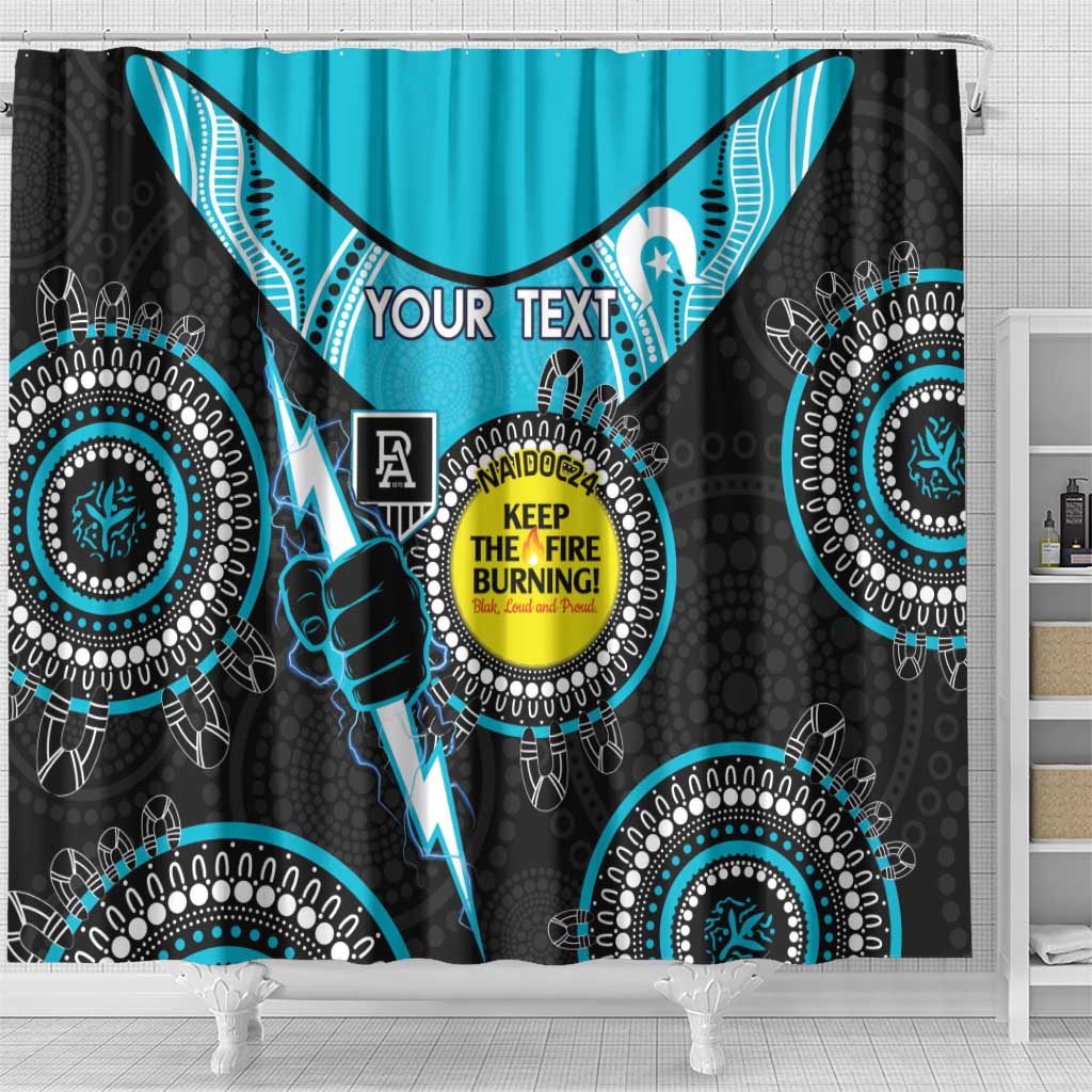 Custom AFL Power NAIDOC Week Shower Curtain Keep The Fire Burning Indigenous Art
