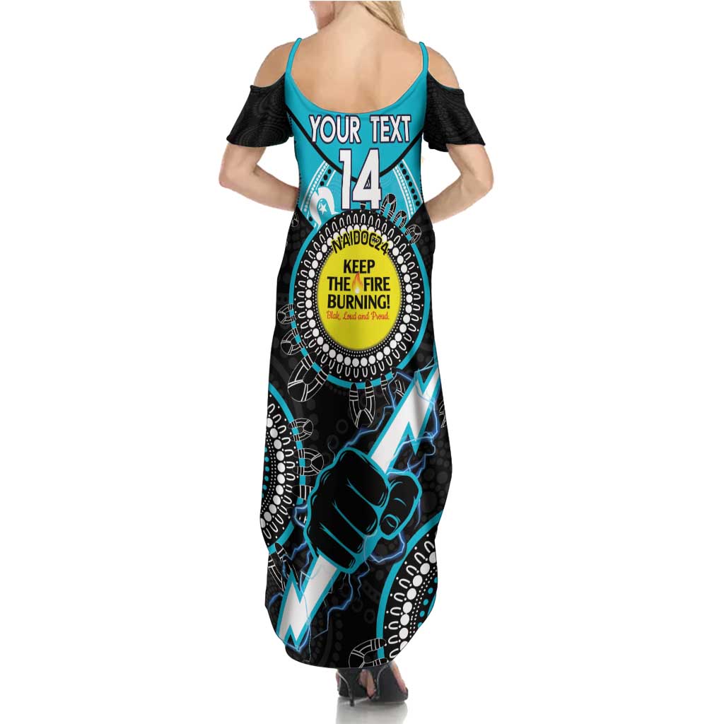 Custom AFL Power NAIDOC Week Summer Maxi Dress Keep The Fire Burning Indigenous Art