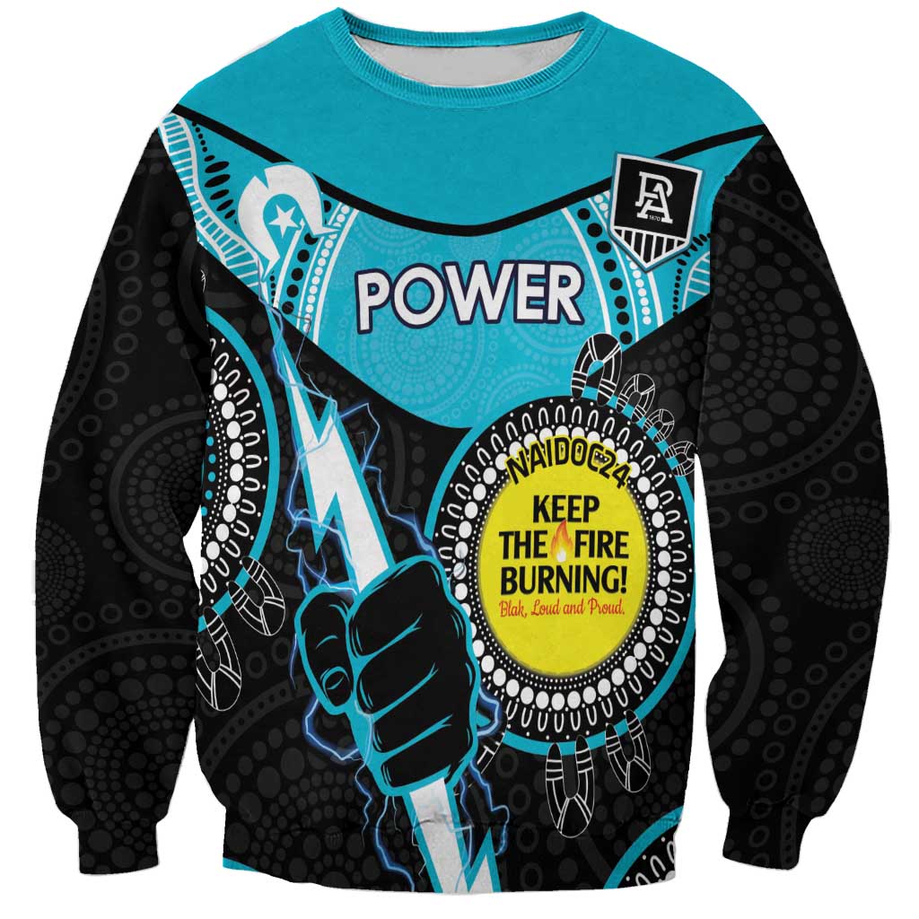 Custom AFL Power NAIDOC Week Sweatshirt Keep The Fire Burning Indigenous Art