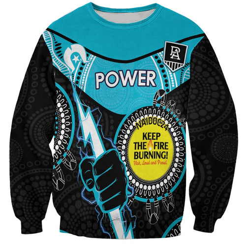 Custom AFL Power NAIDOC Week Sweatshirt Keep The Fire Burning Indigenous Art
