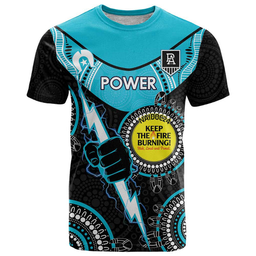 Custom AFL Power NAIDOC Week T Shirt Keep The Fire Burning Indigenous Art