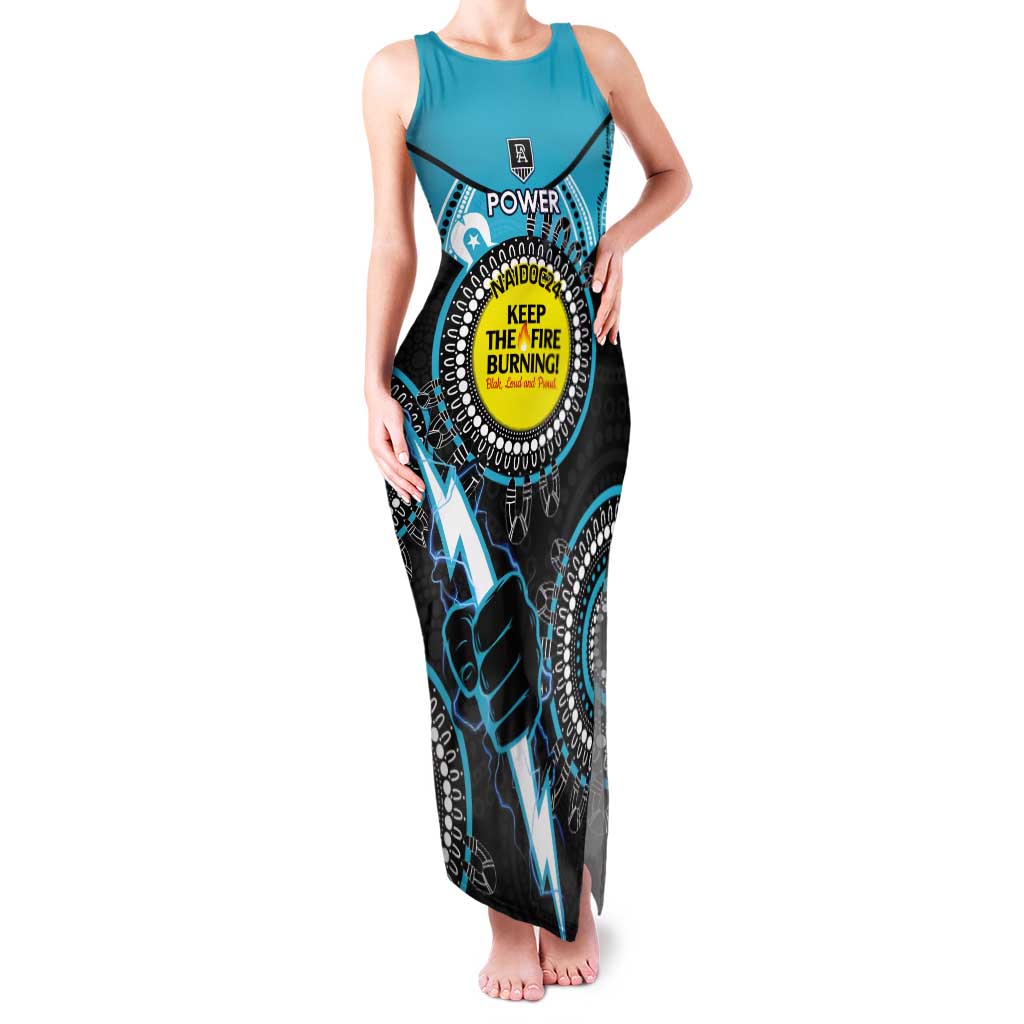 Custom AFL Power NAIDOC Week Tank Maxi Dress Keep The Fire Burning Indigenous Art