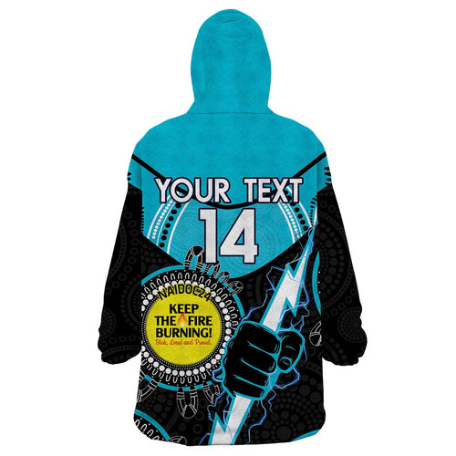 Custom AFL Power NAIDOC Week Wearable Blanket Hoodie Keep The Fire Burning Indigenous Art