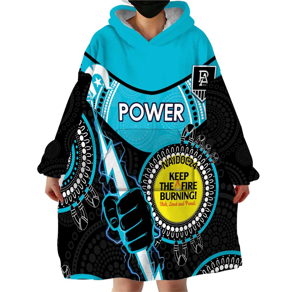 Custom AFL Power NAIDOC Week Wearable Blanket Hoodie Keep The Fire Burning Indigenous Art