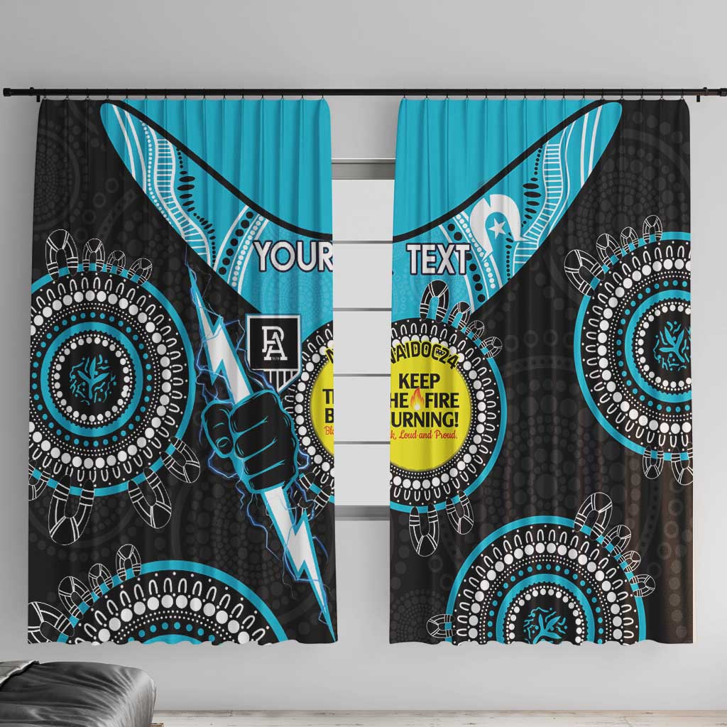 Custom AFL Power NAIDOC Week Window Curtain Keep The Fire Burning Indigenous Art