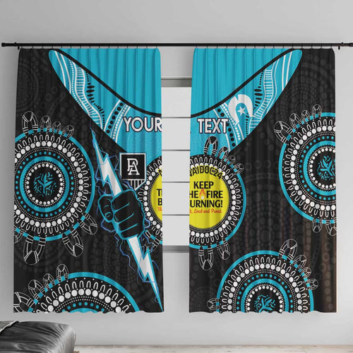 Custom AFL Power NAIDOC Week Window Curtain Keep The Fire Burning Indigenous Art