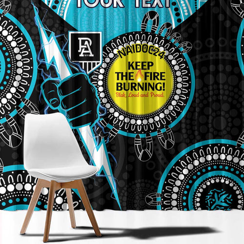 Custom AFL Power NAIDOC Week Window Curtain Keep The Fire Burning Indigenous Art