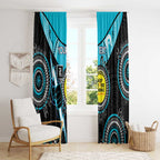 Custom AFL Power NAIDOC Week Window Curtain Keep The Fire Burning Indigenous Art