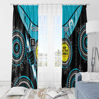 Custom AFL Power NAIDOC Week Window Curtain Keep The Fire Burning Indigenous Art