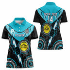 Custom AFL Power NAIDOC Week Women Polo Shirt Keep The Fire Burning Indigenous Art