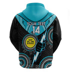 Custom AFL Power NAIDOC Week Zip Hoodie Keep The Fire Burning Indigenous Art