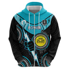 Custom AFL Power NAIDOC Week Zip Hoodie Keep The Fire Burning Indigenous Art