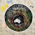 Personalised Australia And Vanuatu Beach Blanket Aboriginal Lizard Polynesia Ni-Van Pig Tusk