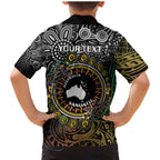 Personalised Australia And Vanuatu Family Matching Mermaid Dress and Hawaiian Shirt Aboriginal Lizard Polynesia Ni-Van Pig Tusk