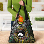 Personalised Australia And Vanuatu Grocery Bag Aboriginal Lizard Polynesia Ni-Van Pig Tusk