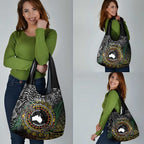 Personalised Australia And Vanuatu Grocery Bag Aboriginal Lizard Polynesia Ni-Van Pig Tusk