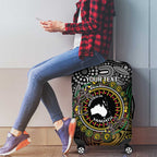 Personalised Australia And Vanuatu Luggage Cover Aboriginal Lizard Polynesia Ni-Van Pig Tusk