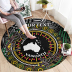Personalised Australia And Vanuatu Round Carpet Aboriginal Lizard Polynesia Ni-Van Pig Tusk