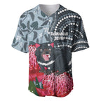 Personalised Tasmanian Devil Australia Baseball Jersey Waratah Indigenous Art - Aussie Hoodie