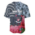Personalised Tasmanian Devil Australia Baseball Jersey Waratah Indigenous Art - Aussie Hoodie
