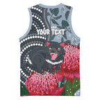 Personalised Tasmanian Devil Australia Basketball Jersey Waratah Indigenous Art - Aussie Hoodie