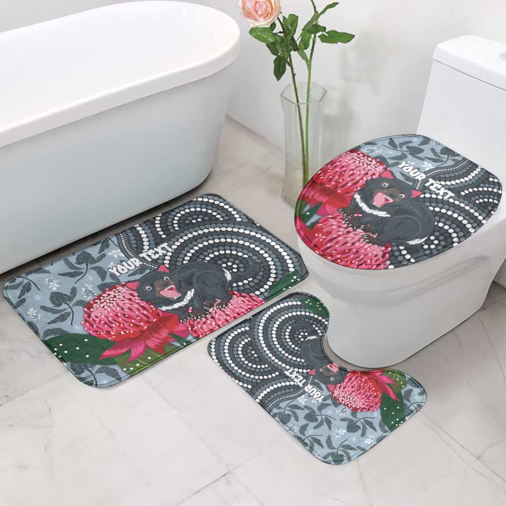 Personalised Tasmanian Devil Australia Bathroom Set Waratah Indigenous Art - Aussie Hoodie