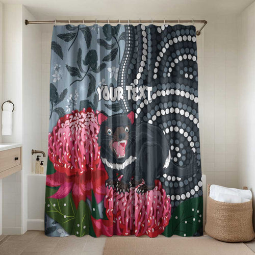 Personalised Tasmanian Devil Australia Bathroom Set Waratah Indigenous Art - Aussie Hoodie