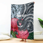 Personalised Tasmanian Devil Australia Blanket Waratah Indigenous Art - Aussie Hoodie
