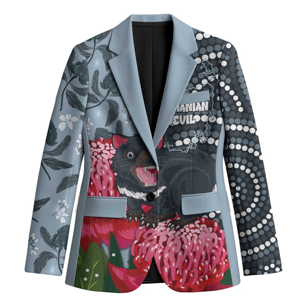 Personalised Tasmanian Devil Australia Blazer Waratah Indigenous Art - Aussie Hoodie