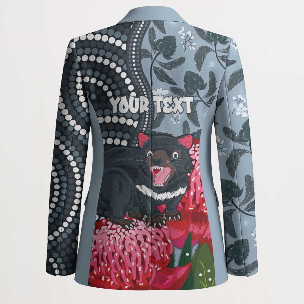 Personalised Tasmanian Devil Australia Blazer Waratah Indigenous Art - Aussie Hoodie