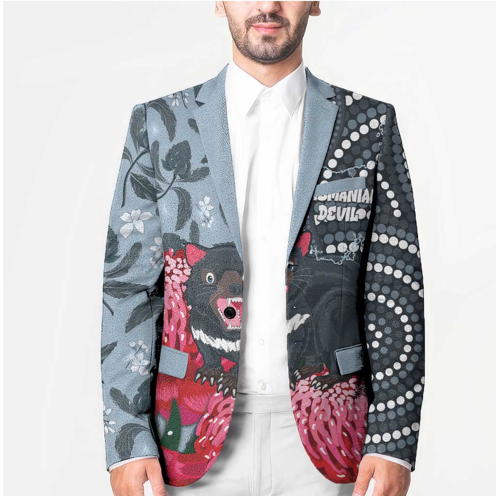 Personalised Tasmanian Devil Australia Blazer Waratah Indigenous Art - Aussie Hoodie