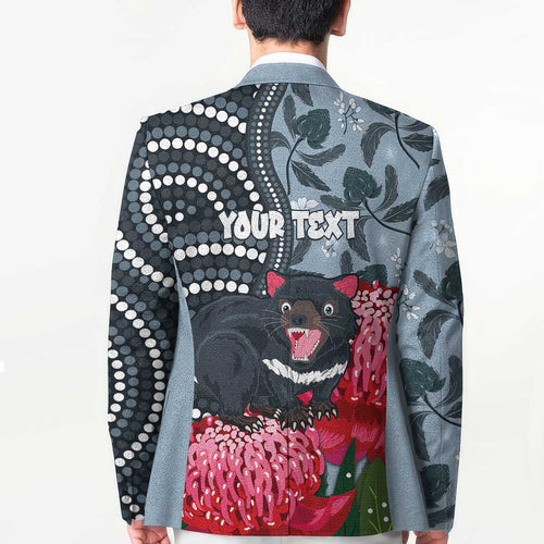 Personalised Tasmanian Devil Australia Blazer Waratah Indigenous Art - Aussie Hoodie