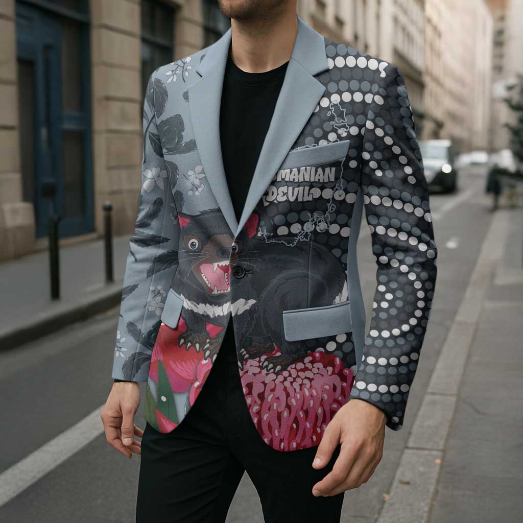 Personalised Tasmanian Devil Australia Blazer Waratah Indigenous Art - Aussie Hoodie