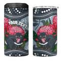 Personalised Tasmanian Devil Australia 4 in 1 Can Cooler Tumbler Waratah Indigenous Art - Aussie Hoodie