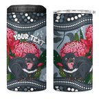 Personalised Tasmanian Devil Australia 4 in 1 Can Cooler Tumbler Waratah Indigenous Art - Aussie Hoodie