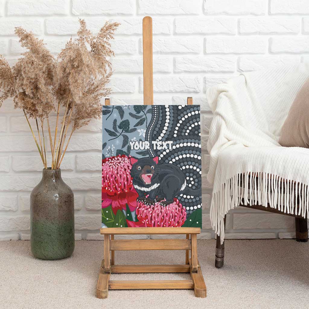 Personalised Tasmanian Devil Australia Canvas Wall Art Waratah Indigenous Art - Aussie Hoodie