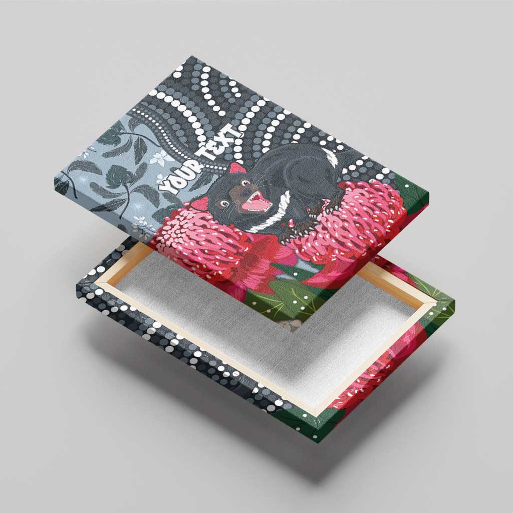 Personalised Tasmanian Devil Australia Canvas Wall Art Waratah Indigenous Art - Aussie Hoodie
