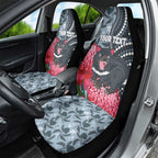 Personalised Tasmanian Devil Australia Car Seat Cover Waratah Indigenous Art - Aussie Hoodie