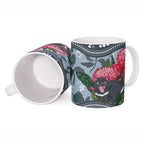 Personalised Tasmanian Devil Australia Ceramic Mug Waratah Indigenous Art - Aussie Hoodie