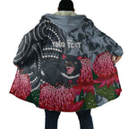Personalised Tasmanian Devil Australia Cloak Waratah Indigenous Art - Aussie Hoodie
