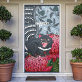 Personalised Tasmanian Devil Australia Door Cover Waratah Indigenous Art - Aussie Hoodie
