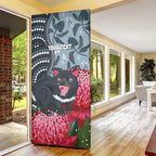 Personalised Tasmanian Devil Australia Door Cover Waratah Indigenous Art - Aussie Hoodie