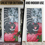 Personalised Tasmanian Devil Australia Door Cover Waratah Indigenous Art - Aussie Hoodie
