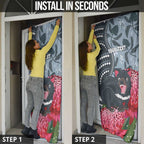 Personalised Tasmanian Devil Australia Door Cover Waratah Indigenous Art - Aussie Hoodie