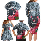 Personalised Tasmanian Devil Australia Family Matching Long Sleeve Bodycon Dress and Hawaiian Shirt Waratah Indigenous Art - Aussie Hoodie